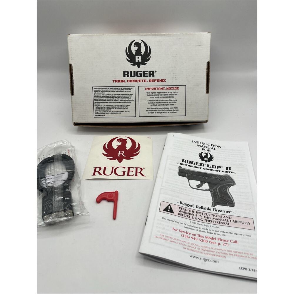 Ruger LCP 2 Factory Box Owner Manual Lock Key Sticker Model 380 Auto - Picture 6 of 9